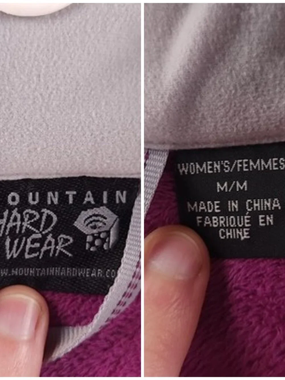 Mountain Hardwear Fleece Purple Jacket Woman Polyester Logo Medium Solid Hiking